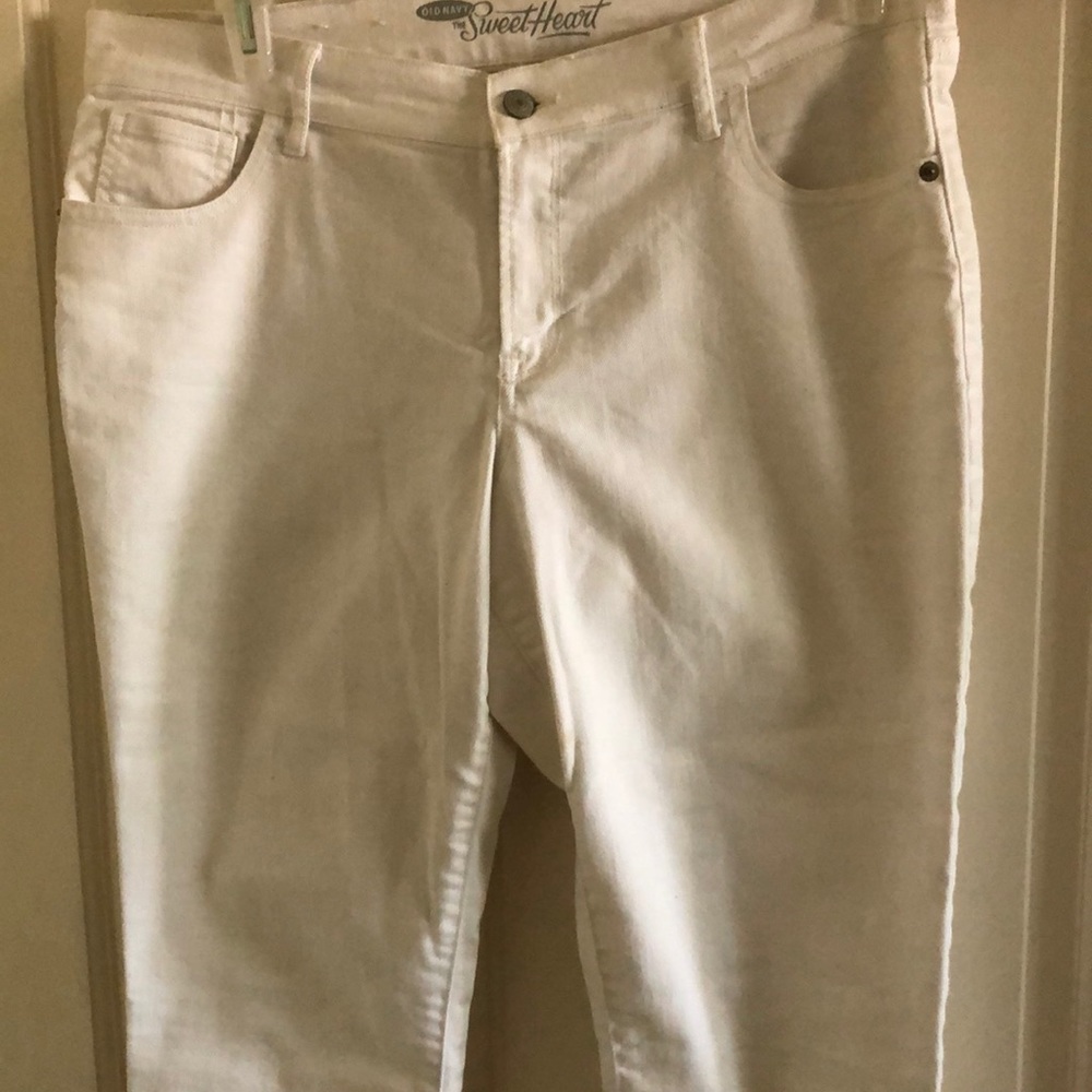 White denim crops